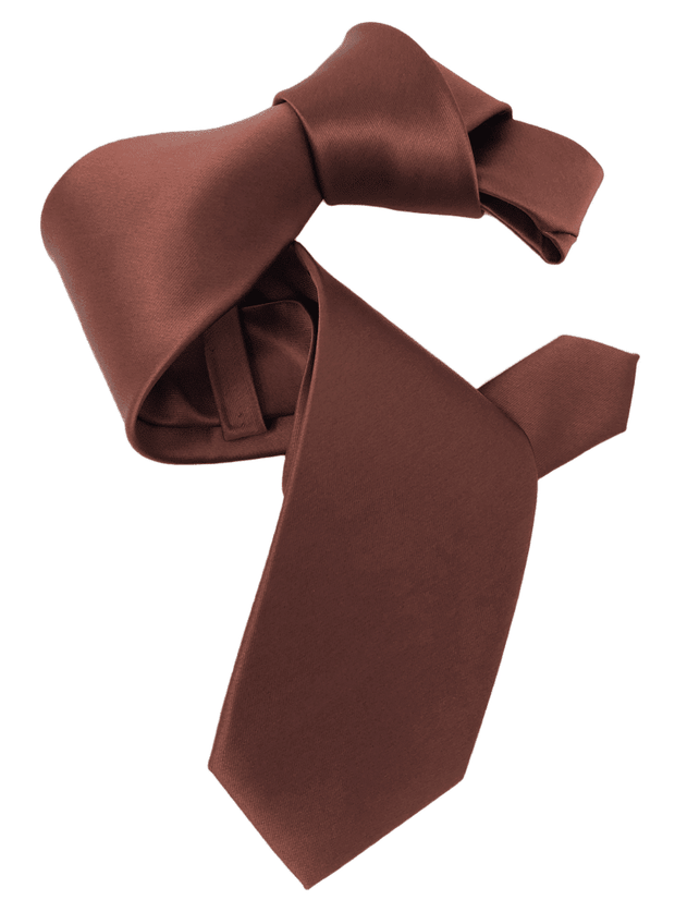 Dmitry Men's Copper Solid Italian Silk Tie & Pocket Square Set