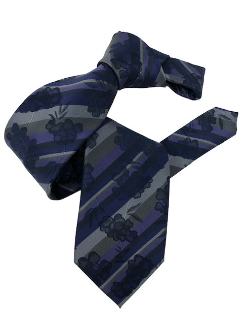DMITRY Men's Purple Patterned Italian Silk Tie