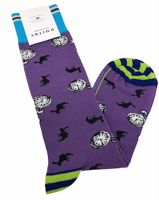 DMITRY "Late to the Party" Patterned Made in Italy Mercerized Cotton Socks