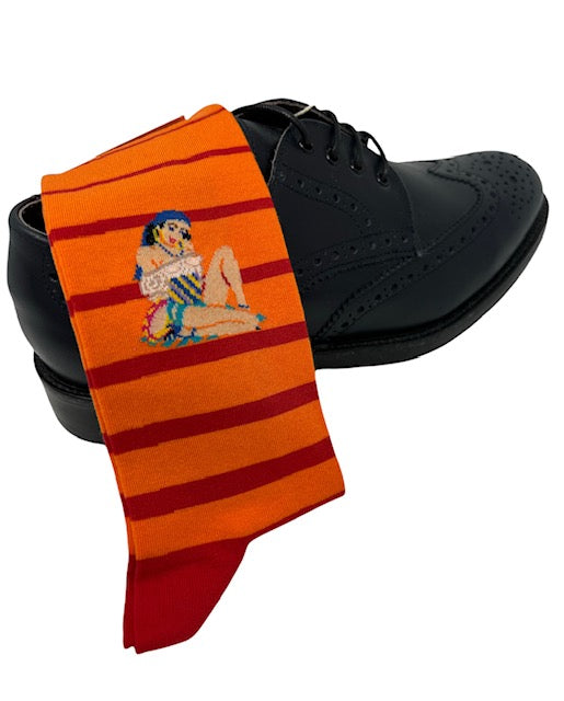 DMITRY "Baila Me" Patterned Made in Italy Mercerized Cotton Socks