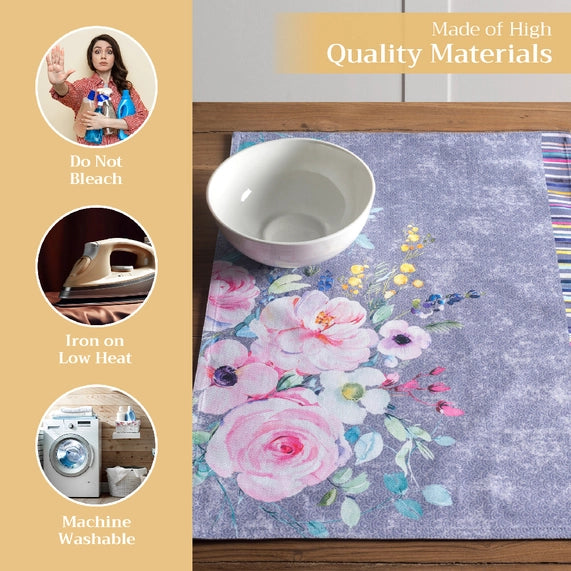 Sweet Rose Cotton Placemats 13" X 19" - Set of 4