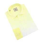 Men's Long Sleeve Yellow Ombré Linen Shirt