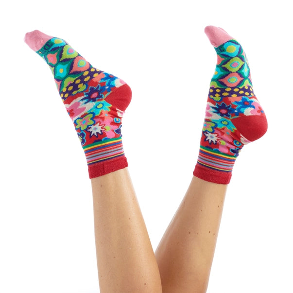 Women's Patterned Made in Italy Mercerized Cotton Socks