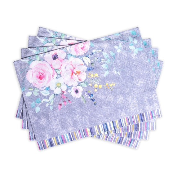 Sweet Rose Cotton Placemats 13" X 19" - Set of 4