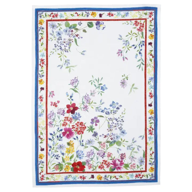 Floral Linen Tea Towel - Made in Italy
