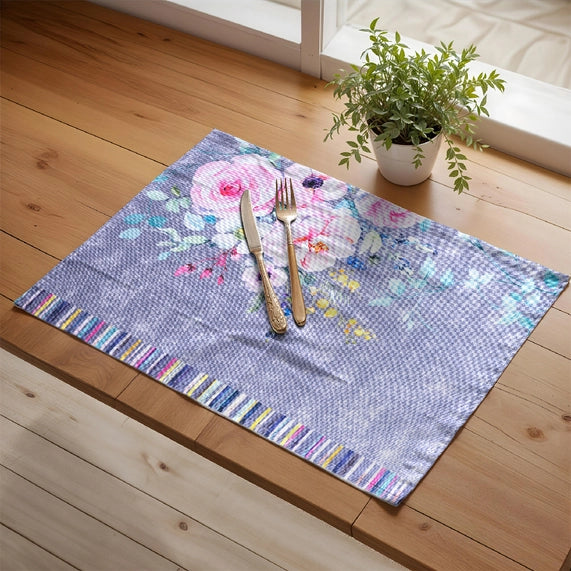 Sweet Rose Cotton Placemats 13" X 19" - Set of 4
