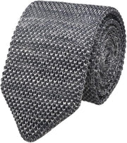 DMITRY Men's Made in Italy Knitted Silk Silver Tie