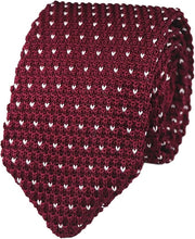 DMITRY Men's Made in Italy Knitted Silk Burgundy Tie