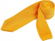 DMITRY Men's Made in Italy Knitted Silk Yellow Tie
