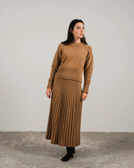 Women's Made in Italy Cashmere Blend Pleated Skirt