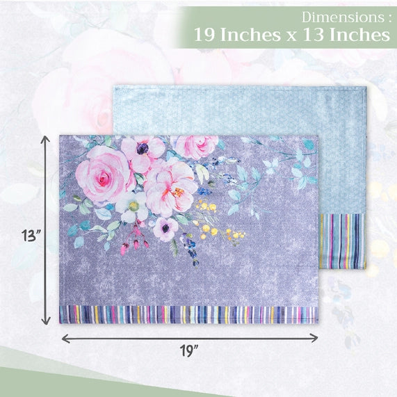 Sweet Rose Cotton Placemats 13" X 19" - Set of 4