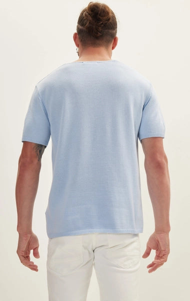 Men's Short Sleeve Knit Top - Blue
