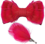Handmade Feather Maroon Patterned Pre-Tied Bow Tie