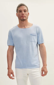 Men's Short Sleeve Knit Top - Blue