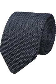 DMITRY Men's Made in Italy Knitted Silk Grey Tie