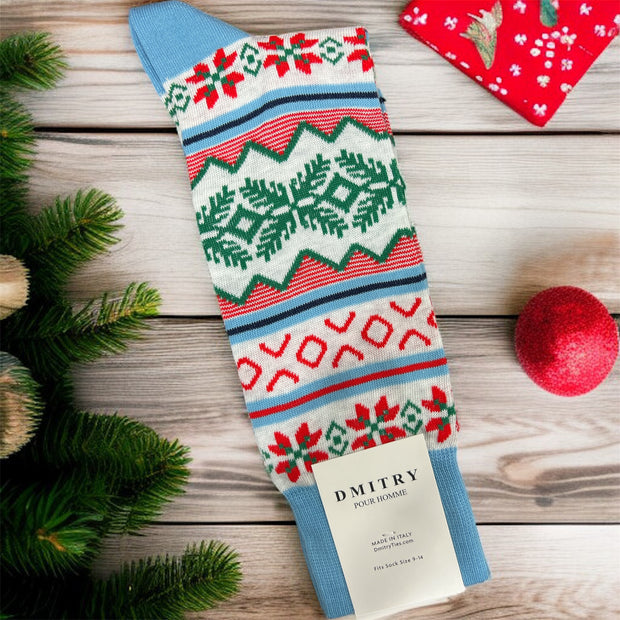 DMITRY “Christmas” Patterned Made in Italy Mercerized Cotton Socks