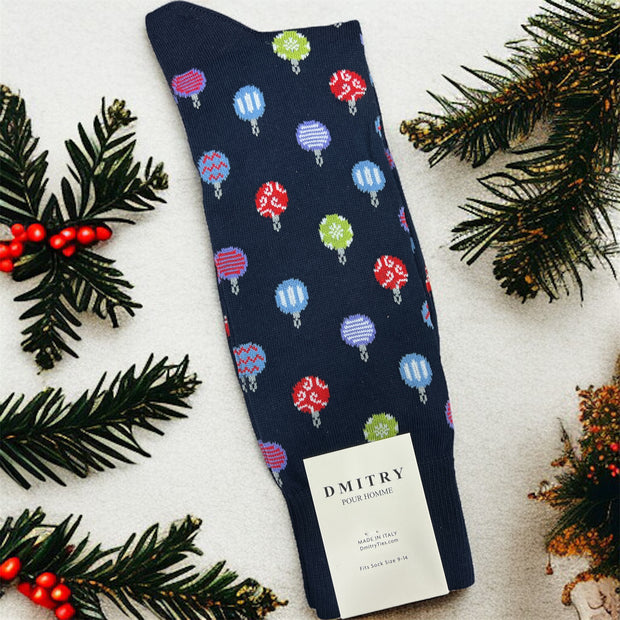 DMITRY “Christmas” Patterned Made in Italy Mercerized Cotton Socks