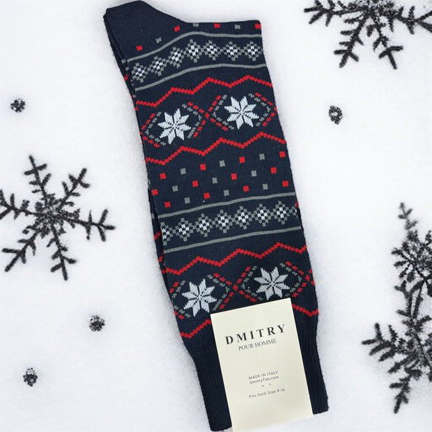 DMITRY “Christmas” Patterned Made in Italy Mercerized Cotton Socks