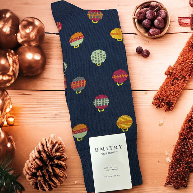 DMITRY “Christmas” Patterned Made in Italy Mercerized Cotton Socks