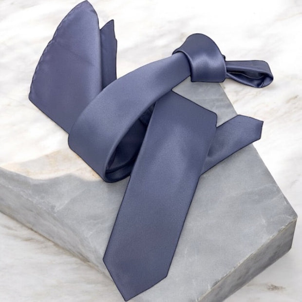 Dmitry Men's Solid Lavender Italian Silk Skinny Tie & Pocket Square Set
