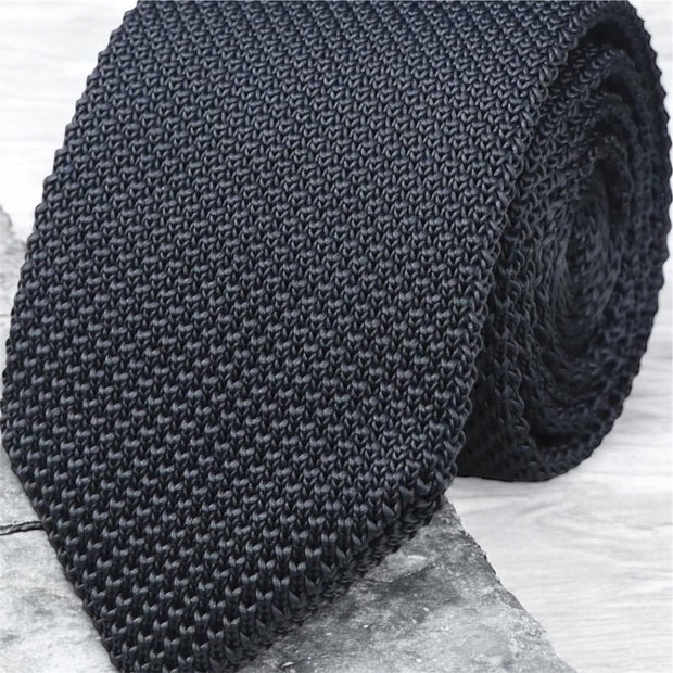 DMITRY Men's Made in Italy Knitted Silk Grey Tie