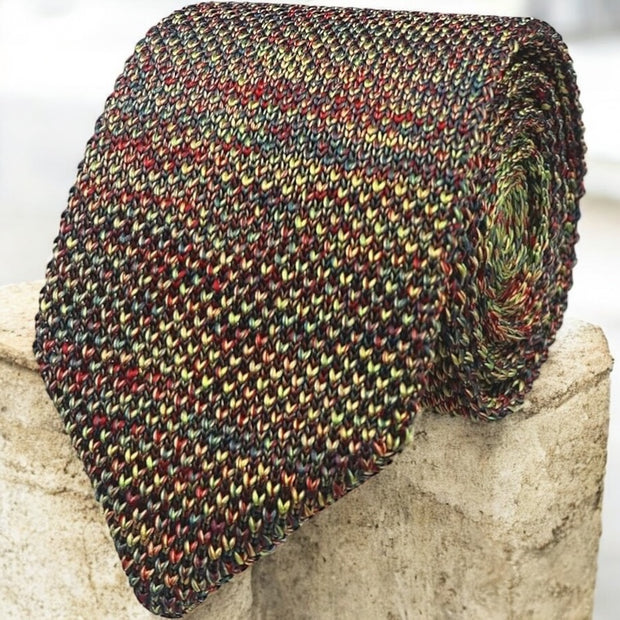 DMITRY Men's Made in Italy Knitted Silk Tweed Tie