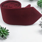DMITRY Men's Made in Italy Knitted Silk Burgundy Tie