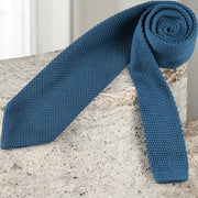 DMITRY Men's Made in Italy Knitted Silk Teal Tie