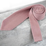 DMITRY Men's Made in Italy Knitted Silk Dusty Pink Tie