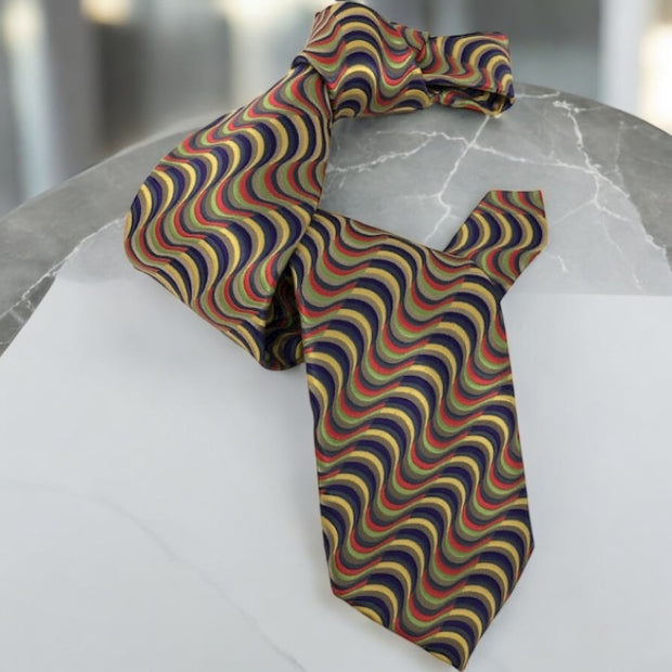 DMITRY 7-Fold Multi Colored Patterned Italian Silk Tie