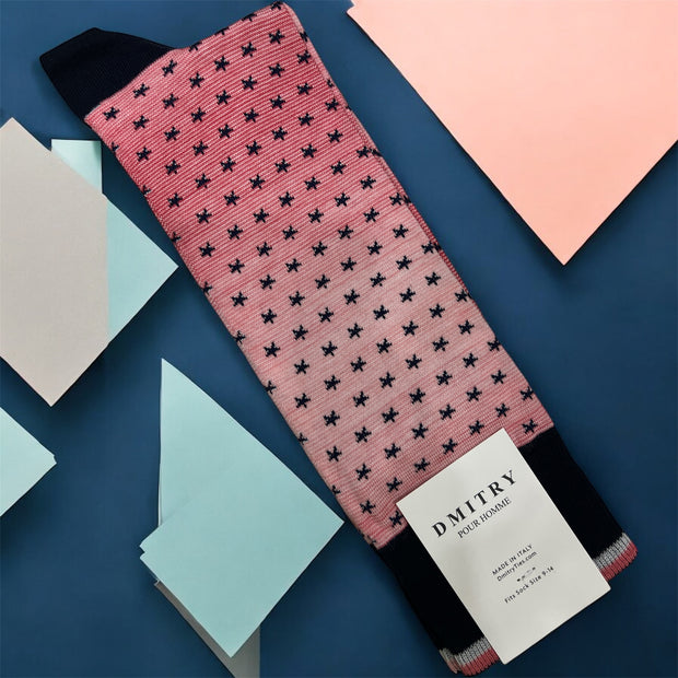DMITRY Coral Patterned Made in Italy Mercerized Cotton Socks