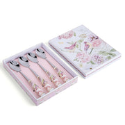 Floral Dessert Spoons with Ceramic Handles in Gift Box - Set of 4