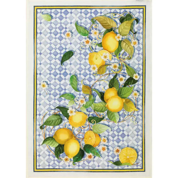 Italian Lemon Linen Tea Towel - Made in Italy