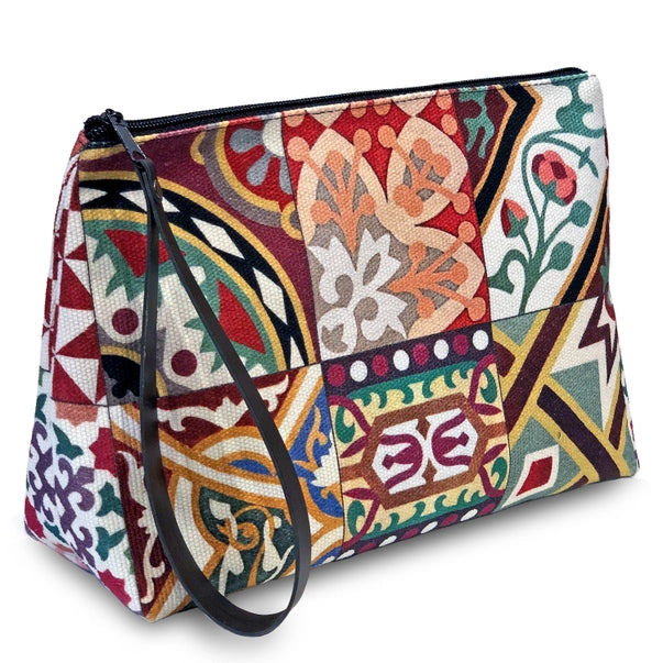 Made in Spain Cotton ~ Tiles Toiletry Bag