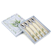 Lily of the Valley Dessert Spoons with Ceramic Handles in Gift Box - Set of 4