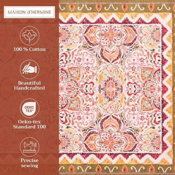 Damask Cotton Placemats 13" X 19" - Set of 4