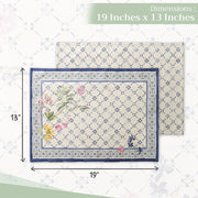 Faience Cotton Placemats 13" X 19" - Set of 4