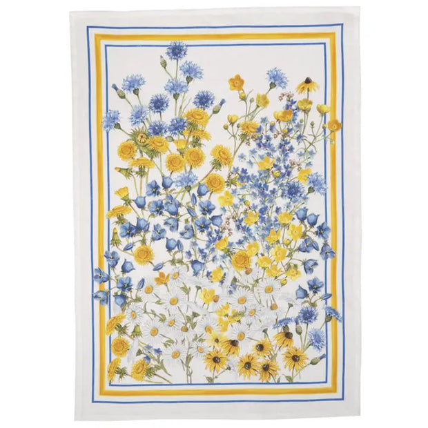Floral Linen Tea Towel - Made in Italy