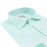 Men's Long Sleeve Green Ombré Linen Shirt