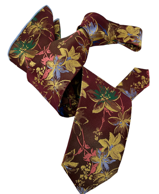 DMITRY 7-Fold Men's Multi Colored Italian Silk Tie & Pocket Square Set