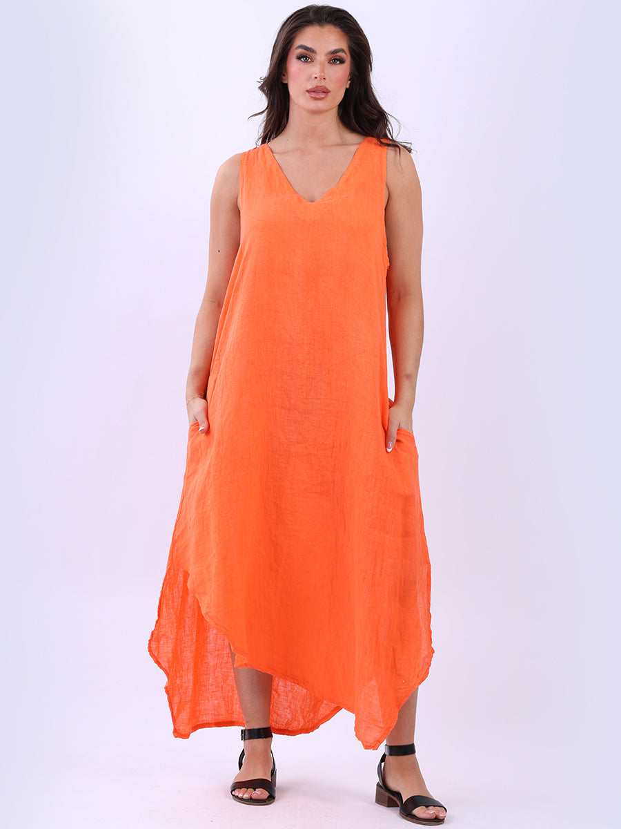 Solid orange dress cheap