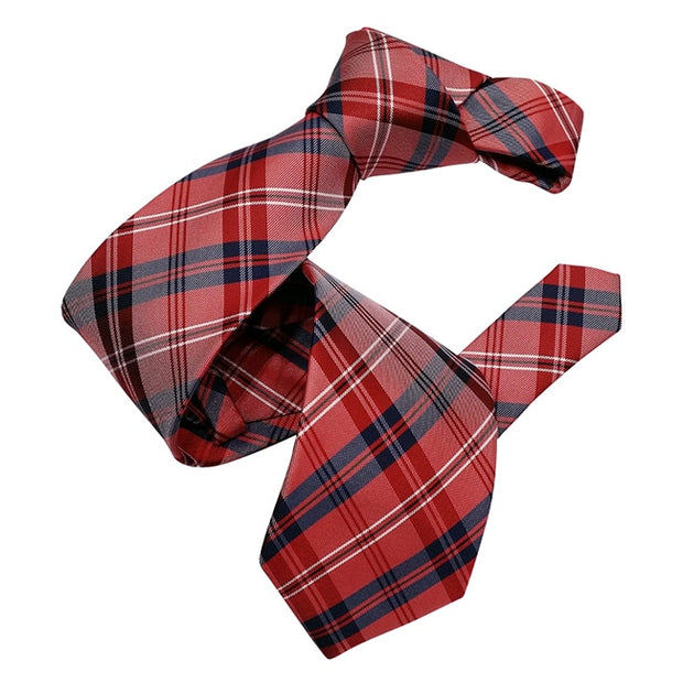 Dmitry Men's Red Italian Silk Patterned Tie - Dmitry Ties