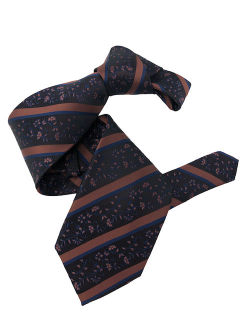 DMITRY 7-Fold Bronze Striped Italian Silk Tie