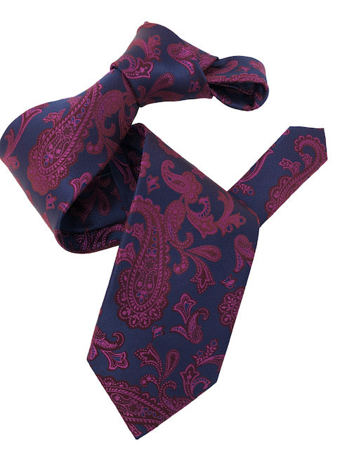 DMITRY 7-Fold Purple Patterned Italian Silk Tie