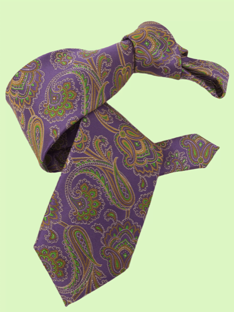 DMITRY 7-Fold Lavender Patterned Italian Silk Tie