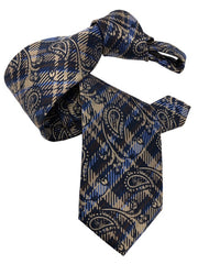 DMITRY 7-Fold Light Brown Paisley Italian Silk Tie - Dmitry Ties