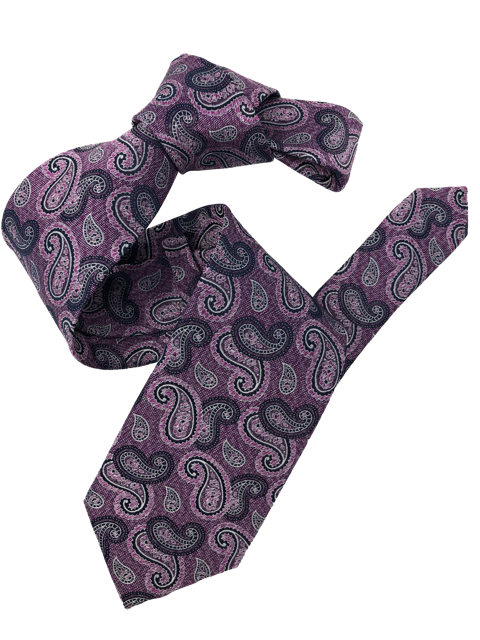 DMITRY Men's Magenta Paisley Italian Silk Tie