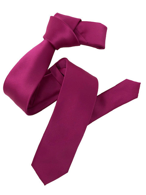 Dmitry Men's Fuchsia Italian Silk Solid Skinny Tie & Pocket Square