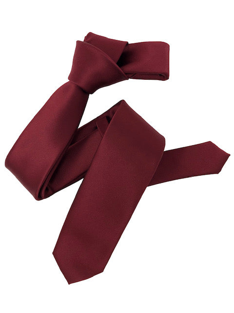 Dmitry Men's Burgundy Italian Silk Solid Skinny Tie & Pocket Square Set