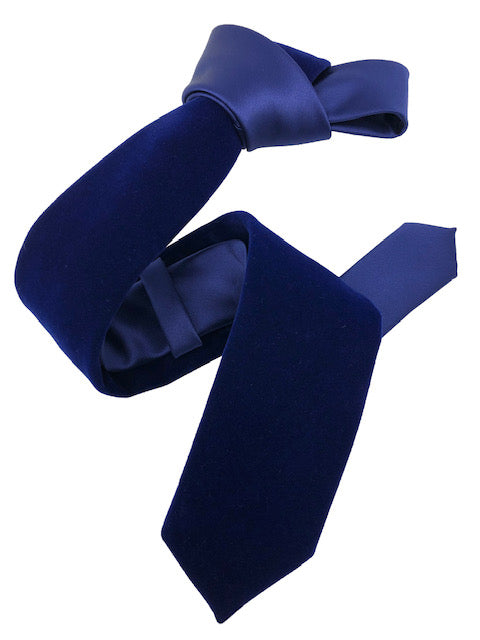 DMITRY Blue Velvet Italian Semi Skinny Tie